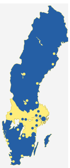 Karta över föreningar i Sverige 